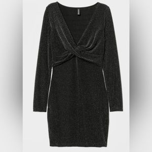 Sparky black/silver v-neck dress from H&M size 8